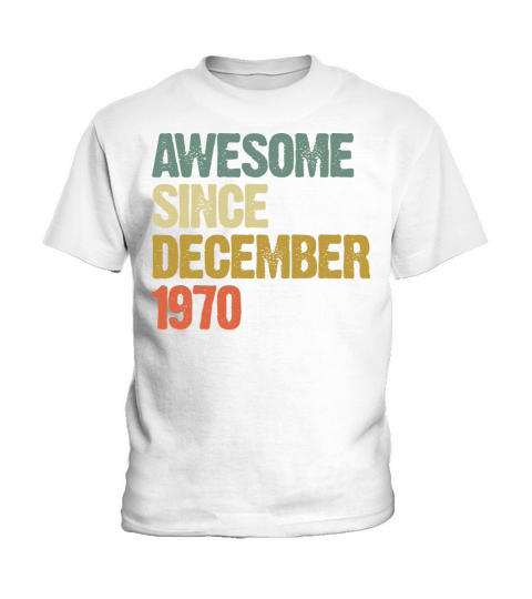 Groovy Awesome Since December 1970 Vintage Gift Kids T-Shirt