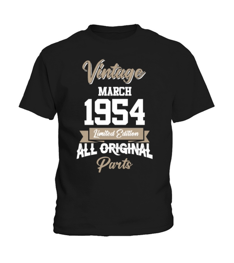 March 1954 Vintage Birthday Present Kids T-Shirt