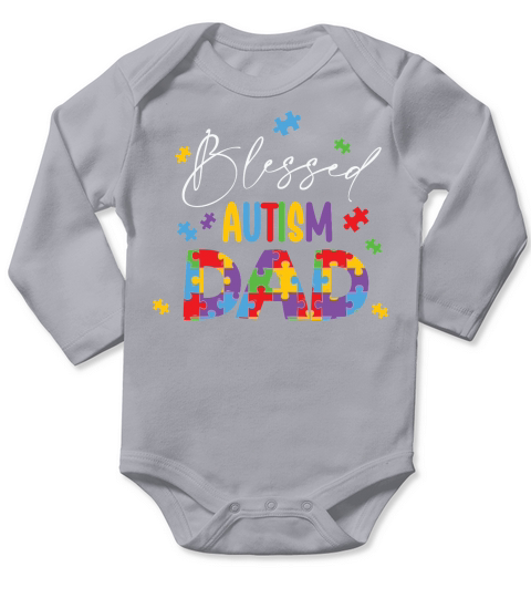 Autism Dad Blessed Puzzle Long Sleeve Baby One-Piece