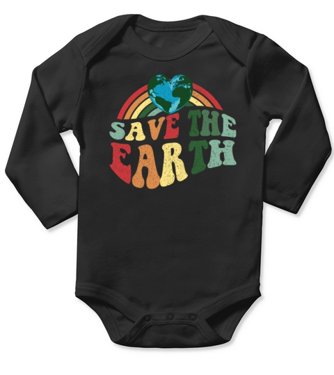 Save the Earth - Earth Day Celebration Vintage Long Sleeve Baby One-Piece