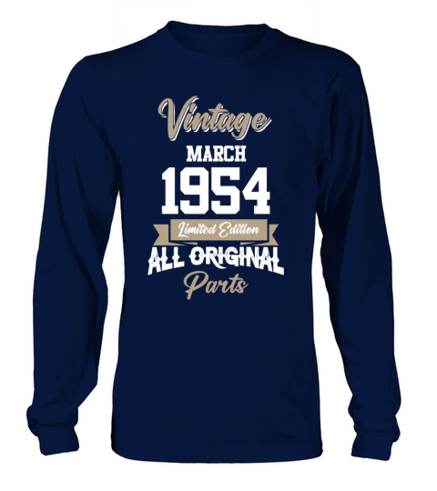 March 1954 Vintage Birthday Present Long sleeved Unisex