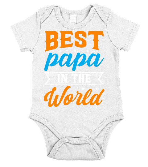 Best papa in the world Short Sleeve Baby One-Piece