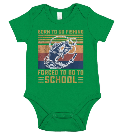 Funny Born To Go Fishing Bass Fish Fisherman Boys Short Sleeve Baby One-Piece