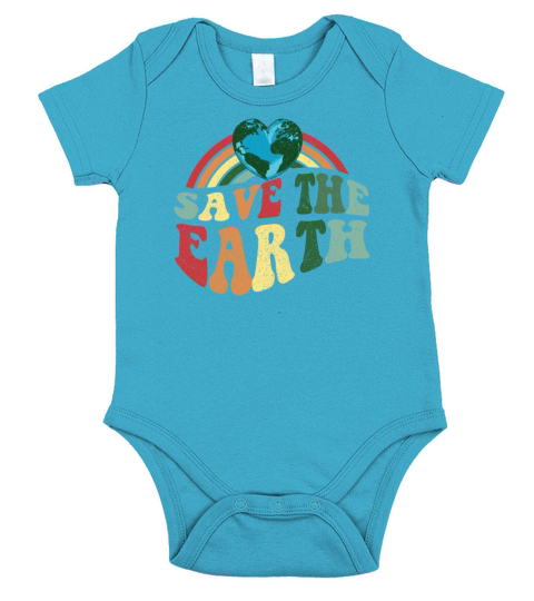 Save the Earth - Earth Day Celebration Vintage Short Sleeve Baby One-Piece