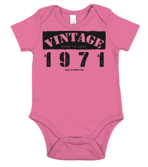 Vintage Classic 1971 52nd Birthday - 52 Years Old Short Sleeve Baby One-Piece