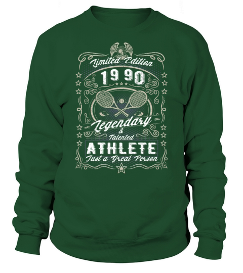Vintage 1990 Tennis Birthday Gift Sport Hobby Sweatshirt Unisex