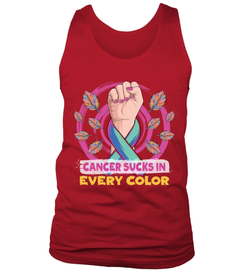 Cancer Sucks In Every Color Fighter Tank Top Unisex