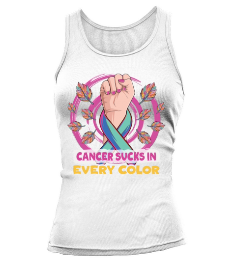 Cancer Sucks In Every Color Fighter Tank top Woman