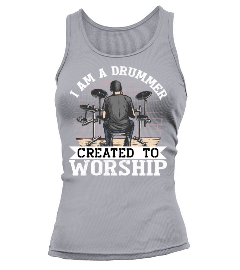 Drummer Created To Worship Drums Christian T Shirt Tank top Woman