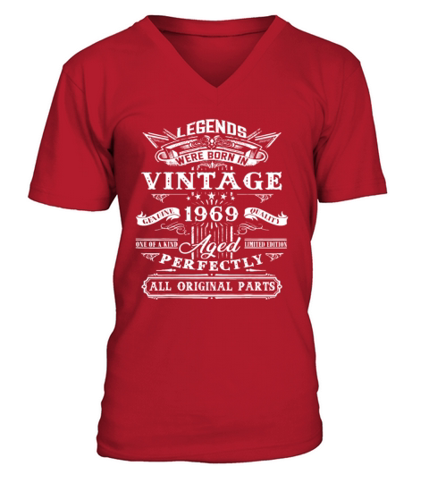53rd Birthday Gift For Legends Born 1969 53 Yrs Ol V-Neck T-shirt