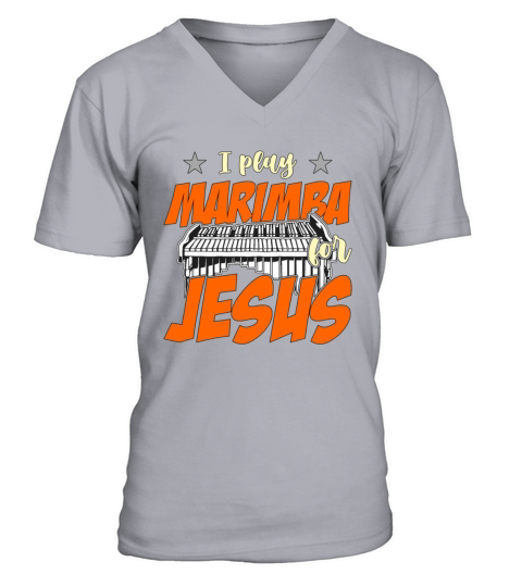 Marimba I Play Marimba For Jesus Loves Percussion V-Neck T-shirt