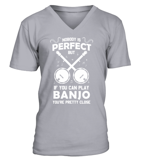 Nobody is Perfect Funny Banjo Players Bluegrass Mu V-Neck T-shirt
