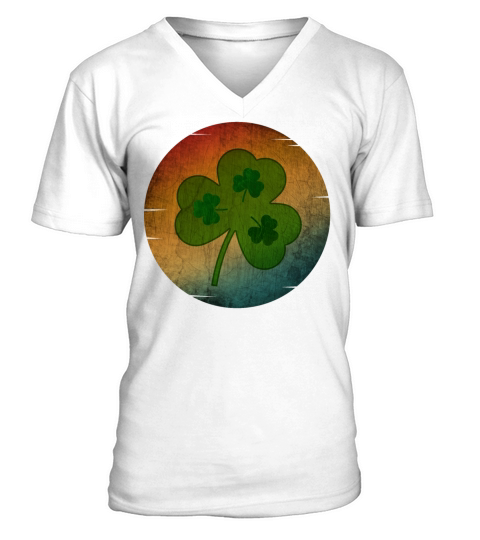 SHAMROCK VINTAGE LEAF ST PATRICK S DAY V-Neck T-shirt