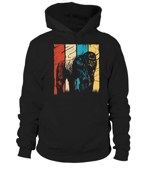 Retro Wild Animal Grunge Style Gorilla For Men Hoodie Unisex
