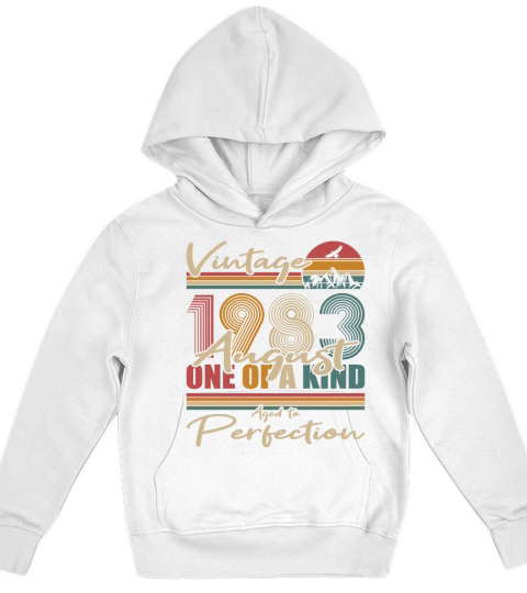 40th birthday august 1983 vintage 1983 Kids Hoodie
