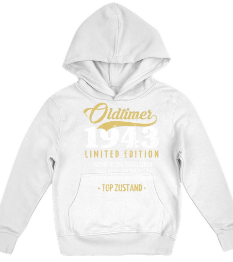 80th Birthday Vintage 1943 Kids Hoodie