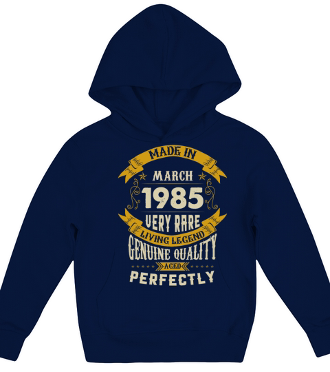 March 1985 Vintage Birthday Present Kids Hoodie