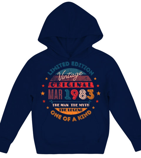 Vintage Original March 1983 Kids Hoodie