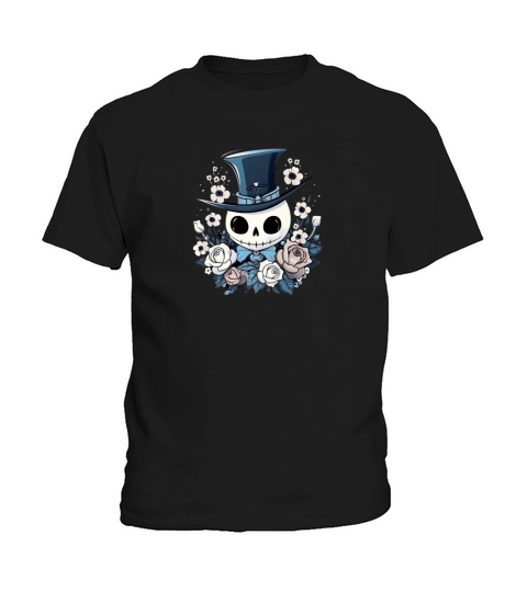 Cute Ghost with zylinder loves Nature and roses Kids T-Shirt