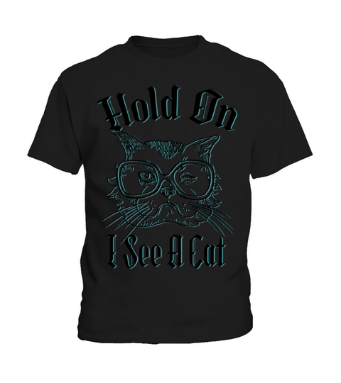 Hold On I See A Cat Vintage Cat Mom Kitten Kids T-Shirt