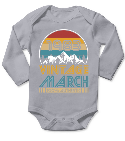 40th birthday march 1983 vintage 1983 Long Sleeve Baby One-Piece