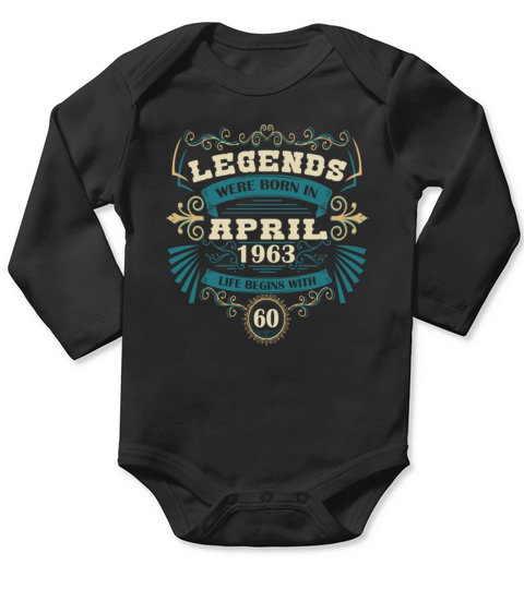 April 1963 Birthday Vintage Sayings Long Sleeve Baby One-Piece