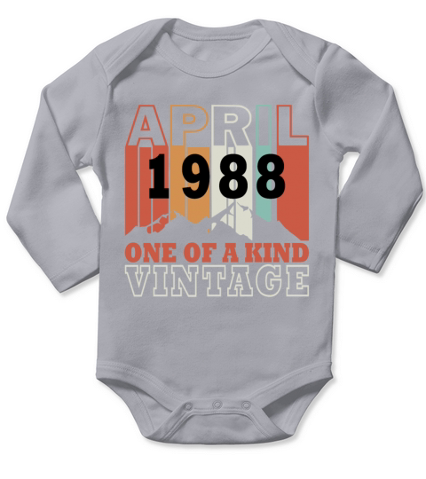 Born April 1988 Vintage Long Sleeve Baby One-Piece