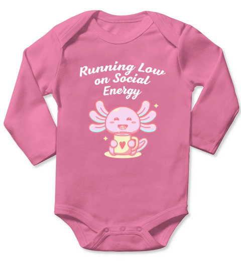 Running Low on Social Energy Funny Introvert Humor Long Sleeve Baby One-Piece