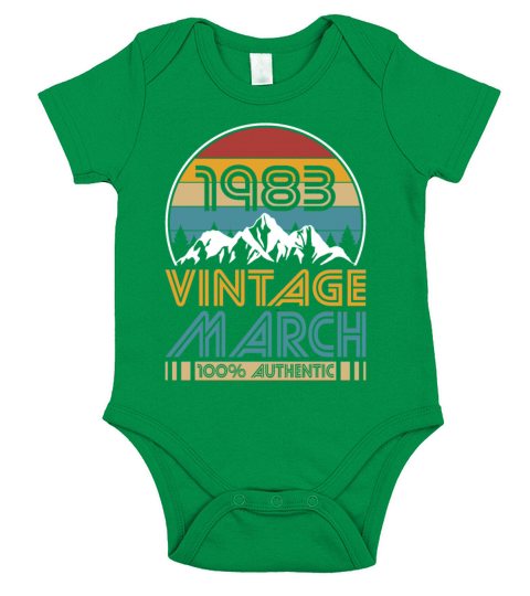 40th birthday march 1983 vintage 1983 Short Sleeve Baby One-Piece