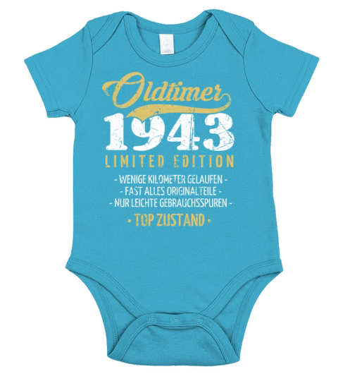 80th Birthday Vintage 1943 Short Sleeve Baby One-Piece
