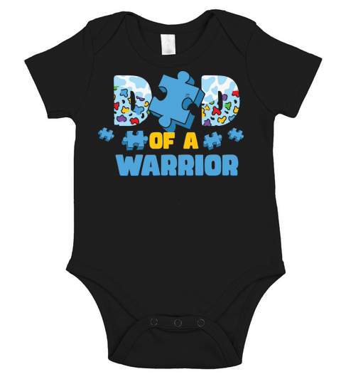 Dad Of A Warrrior Short Sleeve Baby One-Piece