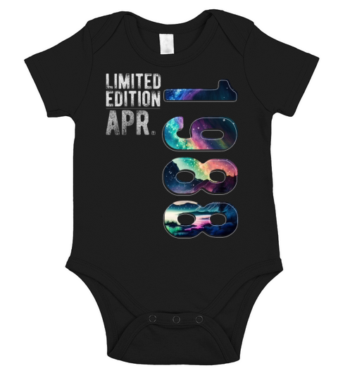 Limited Edition 1988 April Birthday Polar Lights Short Sleeve Baby One-Piece