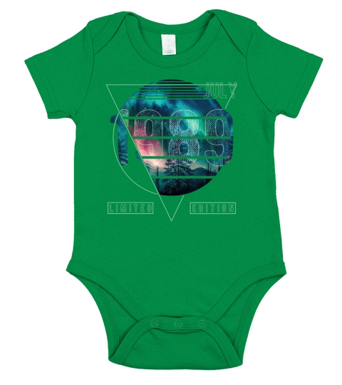 Limited Edition 1989 March Birthday Polar Lights Short Sleeve Baby One-Piece