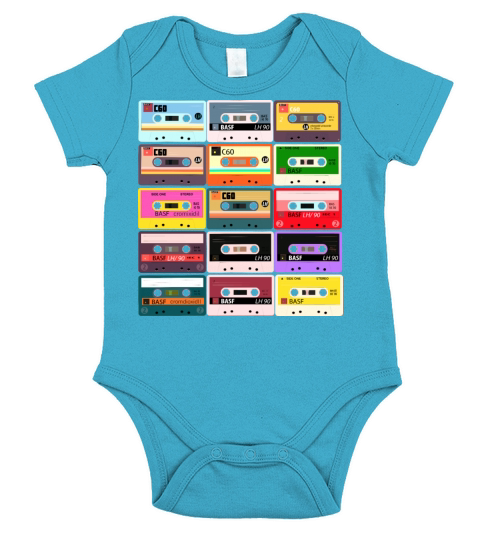 pattern cassette Short Sleeve Baby One-Piece