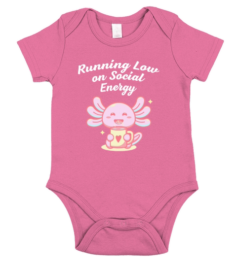 Running Low on Social Energy Funny Introvert Humor Short Sleeve Baby One-Piece