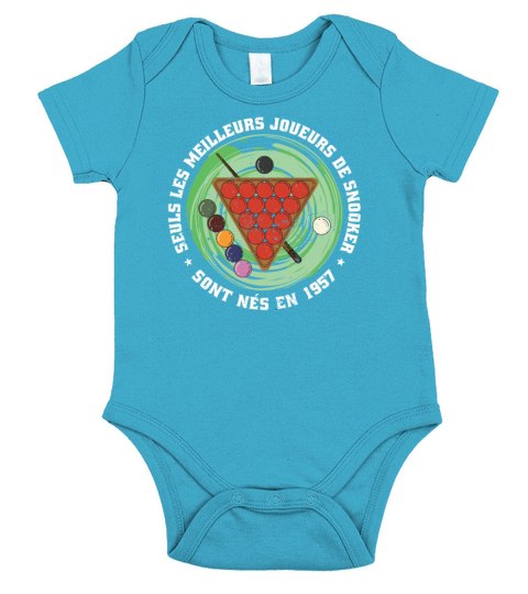 Snooker born in 1957 Vintage Birthday Snooker Short Sleeve Baby One-Piece