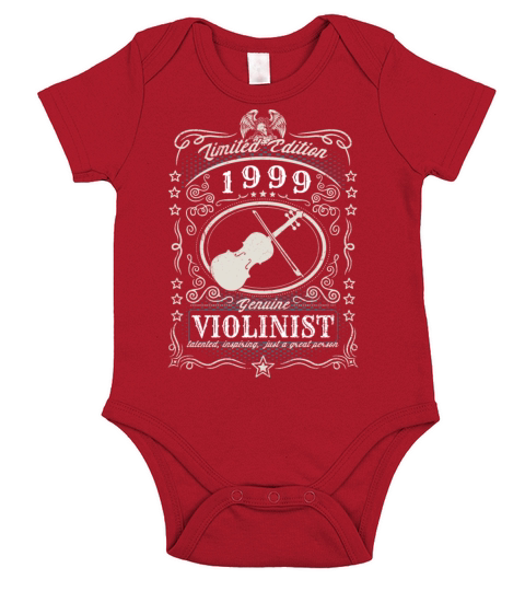 Vintage 1999 Violinist Birthday Gift Violin Player Short Sleeve Baby One-Piece