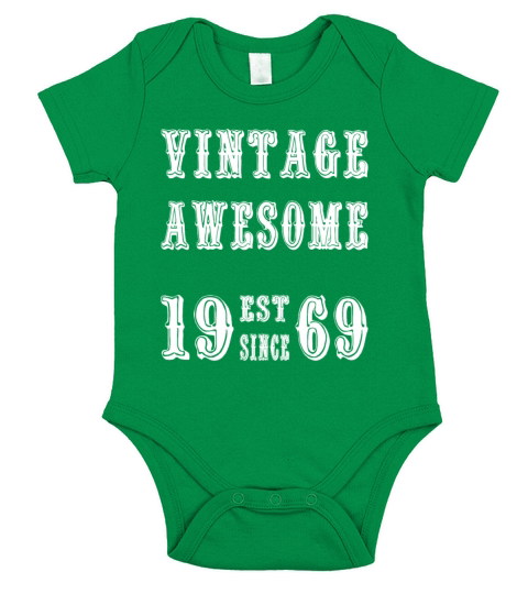 Vintage Awesome Est Since 1969 Birthday Short Sleeve Baby One-Piece