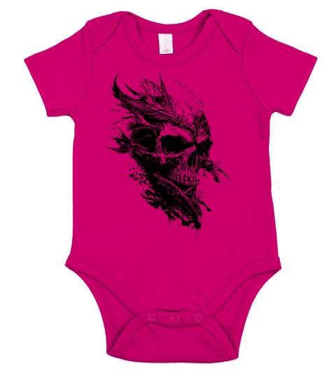 Vintage Creepy Tattoo Skull Short Sleeve Baby One-Piece