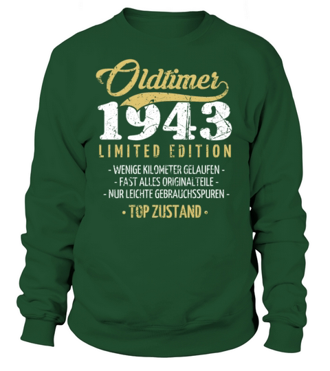 80th Birthday Vintage 1943 Sweatshirt Unisex