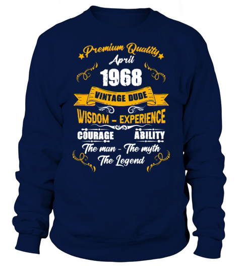 April 1968 Vintage Birthday Present Sweatshirt Unisex