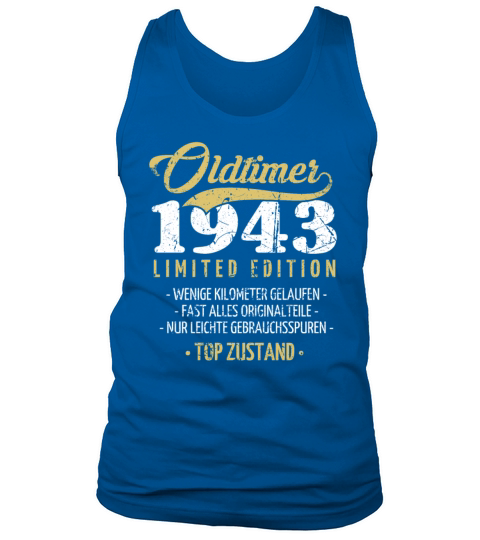 80th Birthday Vintage 1943 Tank Top Unisex