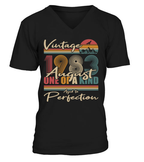 40th birthday august 1983 vintage 1983 V-Neck T-shirt