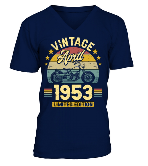 April 1953 70 Years Old Vintage 70th Birthday V-Neck T-shirt