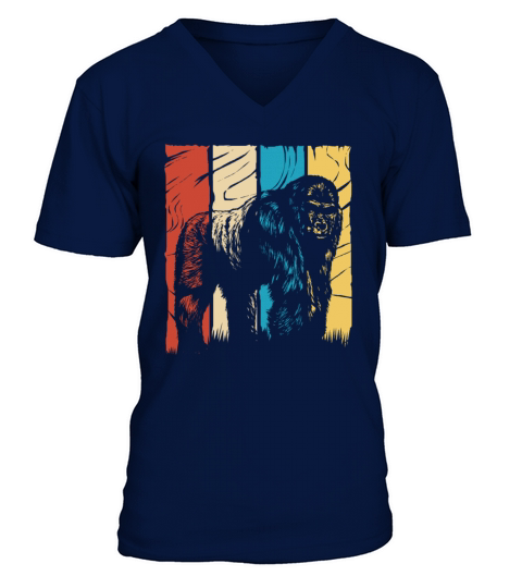 Retro Wild Animal Grunge Style Gorilla For Men V-Neck T-shirt