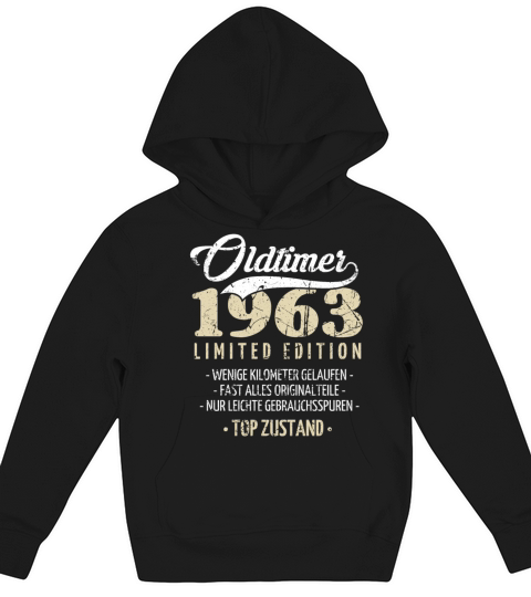 60th Birthday Vintage 1963 Kids Hoodie