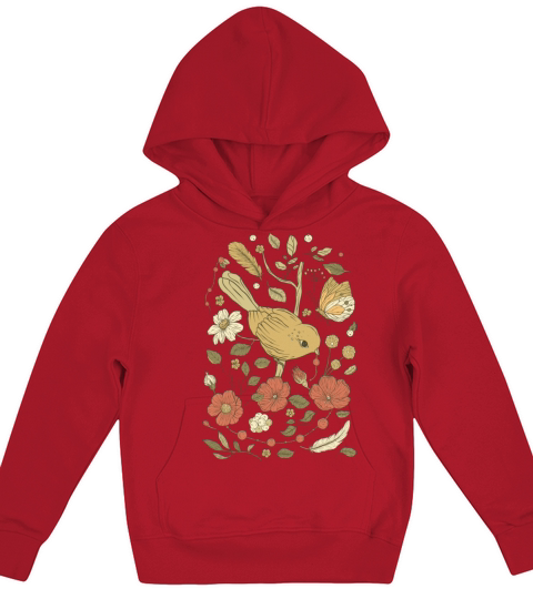 Beige Brown Bird Vintage T-Shirt Kids Hoodie