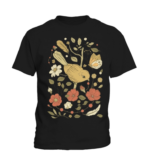 Beige Brown Bird Vintage T-Shirt Kids T-Shirt