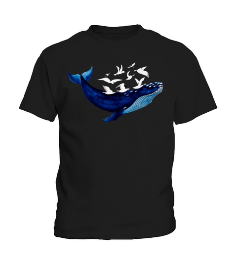 Whale and seagulls I Air and water Kids T-Shirt