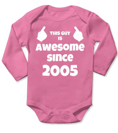 18th Birthday Vintage 2005 Long Sleeve Baby One-Piece